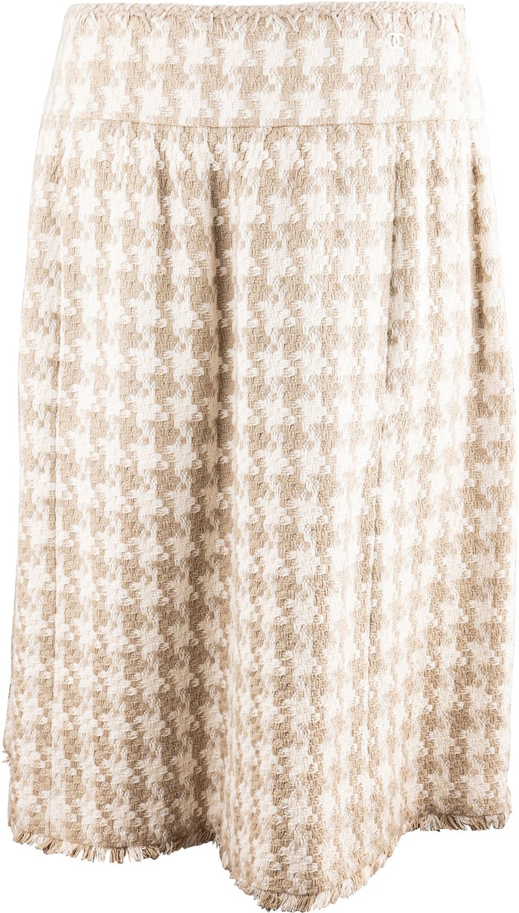 Chanel Chanel Wool Tweed Skirt (D36 / FR38) Beige