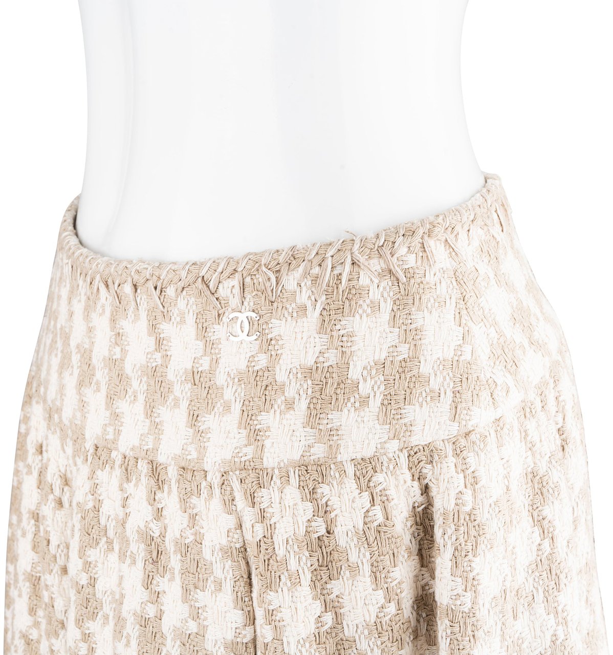 Chanel Chanel Wool Tweed Skirt (D36 / FR38) Beige