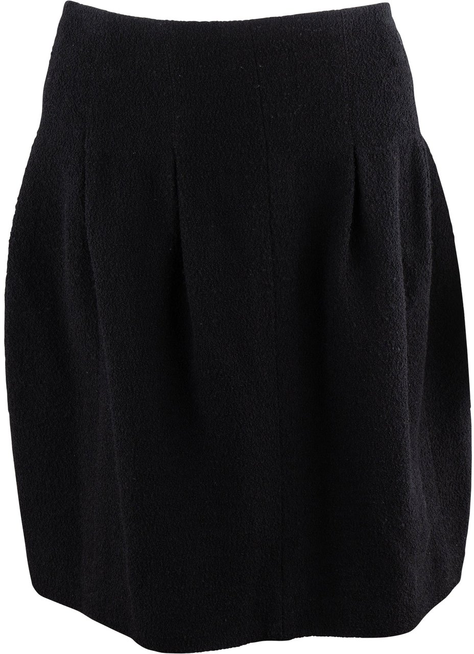 Chanel Chanel Noir Wool Skirt (D36 / FR38) Zwart