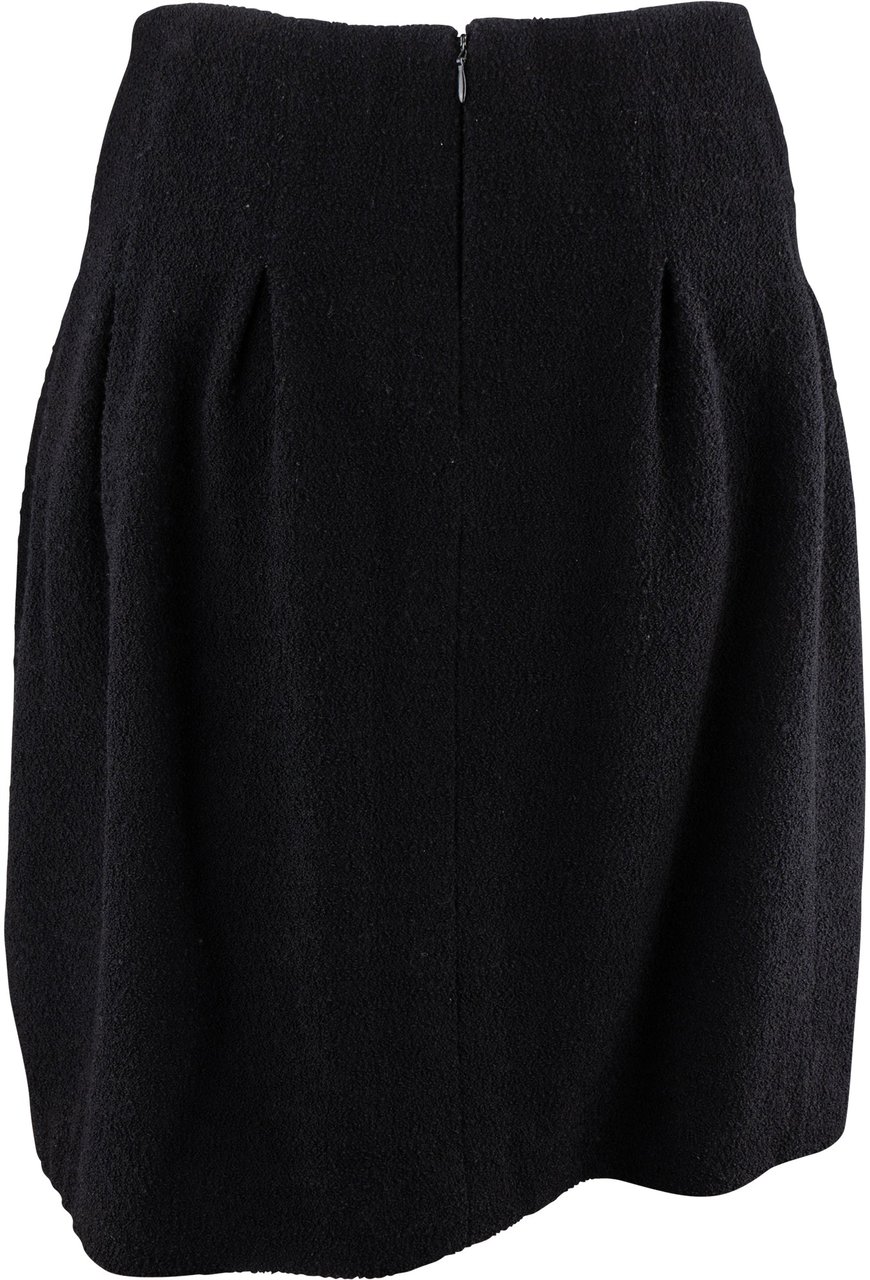 Chanel Chanel Noir Wool Skirt (D36 / FR38) Zwart