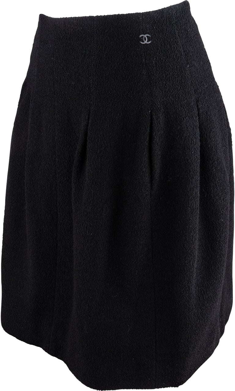 Chanel Chanel Noir Wool Skirt (D36 / FR38) Zwart