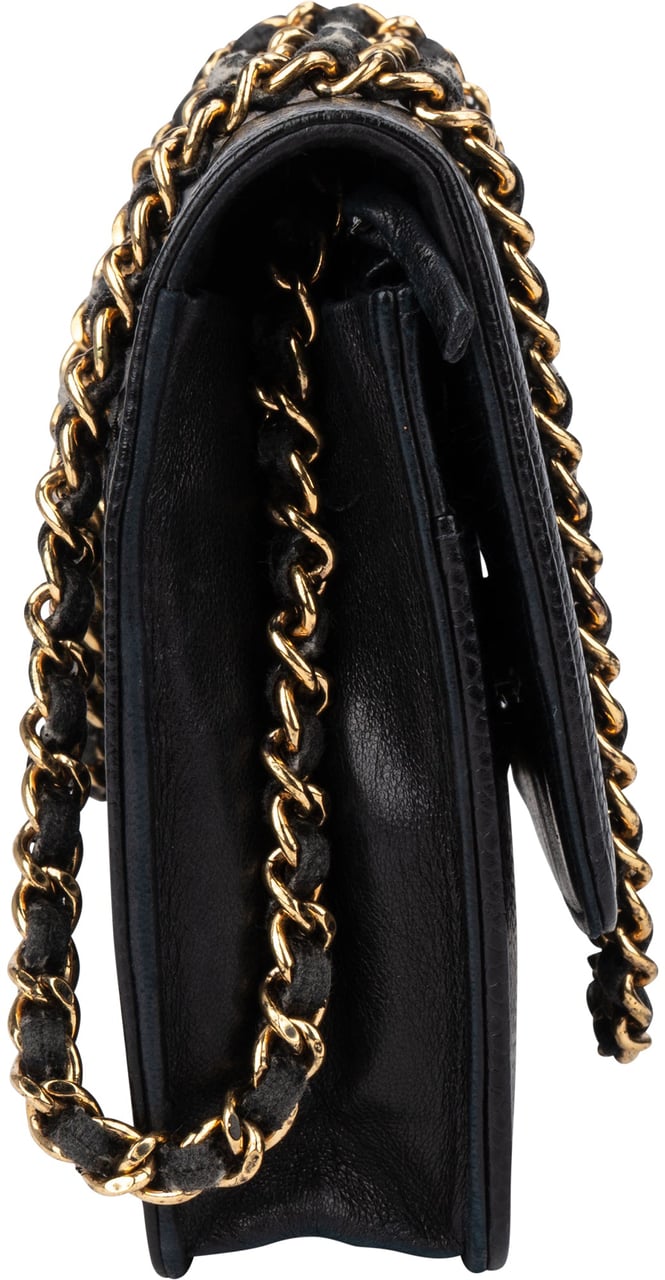 Chanel Chanel Caviar Leather CC Wallet On Chain Crossbody Bag Zwart