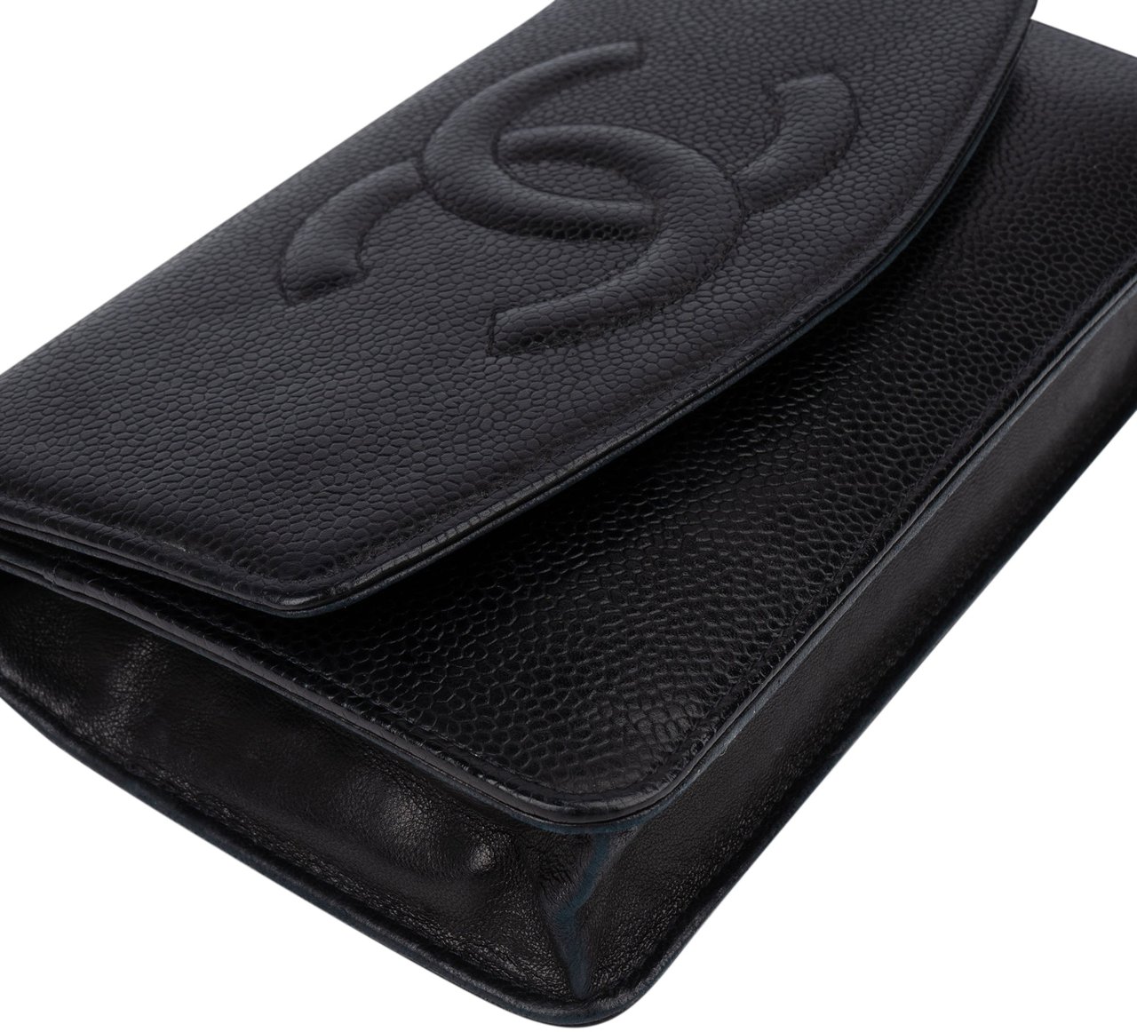 Chanel Chanel Caviar Leather CC Wallet On Chain Crossbody Bag Zwart