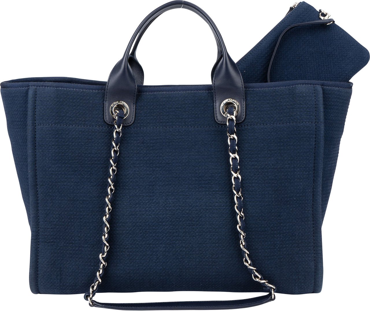 Chanel Chanel Bleu Tweed Deauville Handbag Zwart