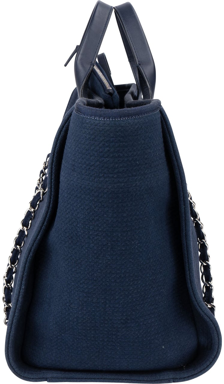 Chanel Chanel Bleu Tweed Deauville Handbag Zwart