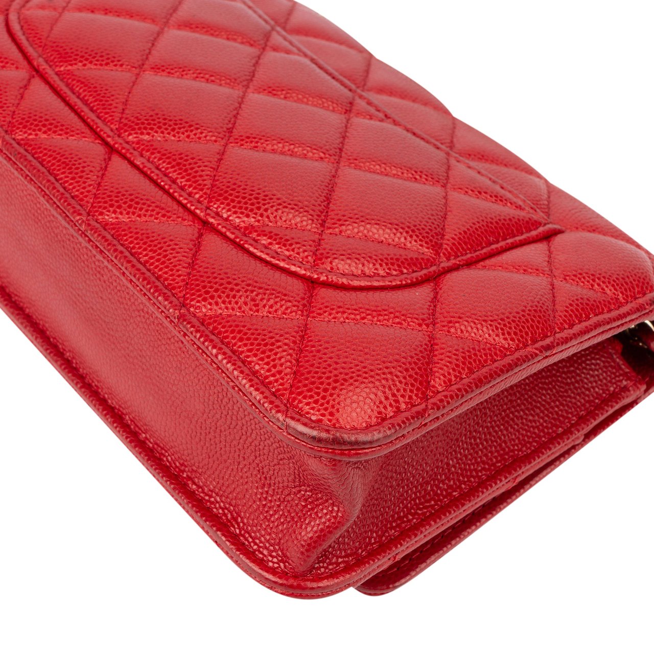 Chanel Chanel Quilted Caviar Leather Wallet On Chain Crossbody Bag Rood