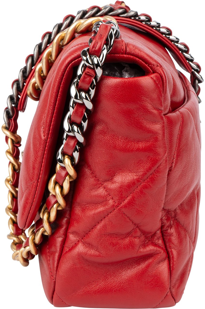Chanel Chanel 19 Quilted Lambskin Single Flap Crossbody Bag Rood