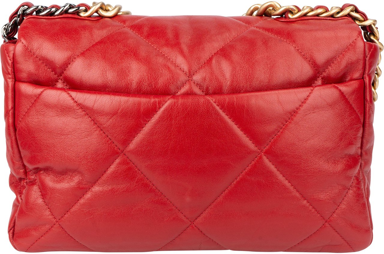 Chanel Chanel 19 Quilted Lambskin Single Flap Crossbody Bag Rood
