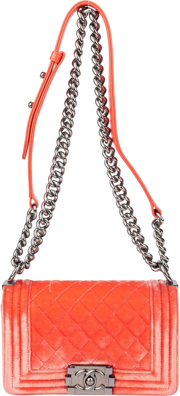 Chanel Chanel Quilted Velvet Boy Single Flap Crossbody bag Rood