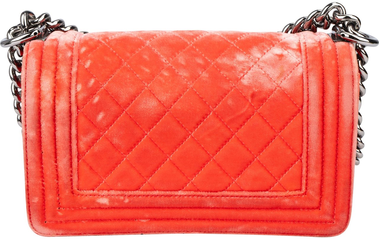 Chanel Chanel Quilted Velvet Boy Single Flap Crossbody bag Rood