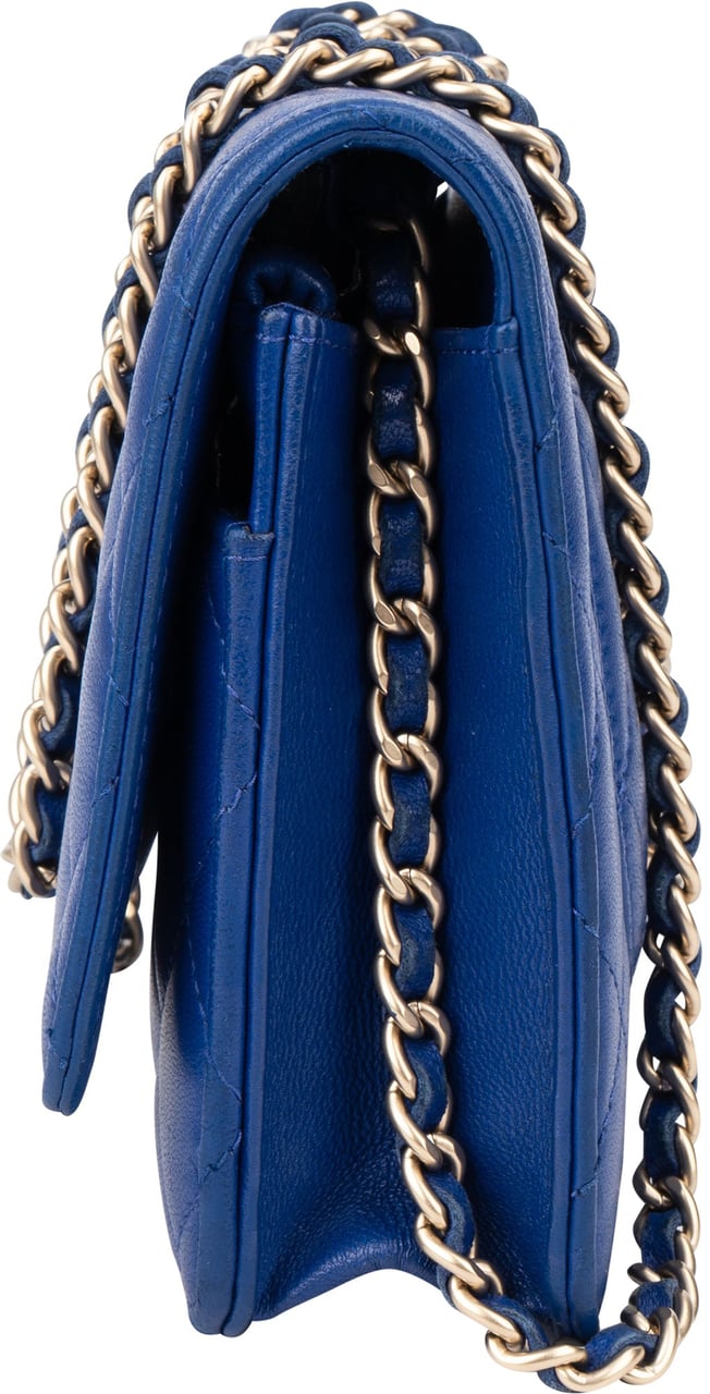 Chanel Chanel Quilted Leather Wallet On Chain Crossbody Bag Blauw