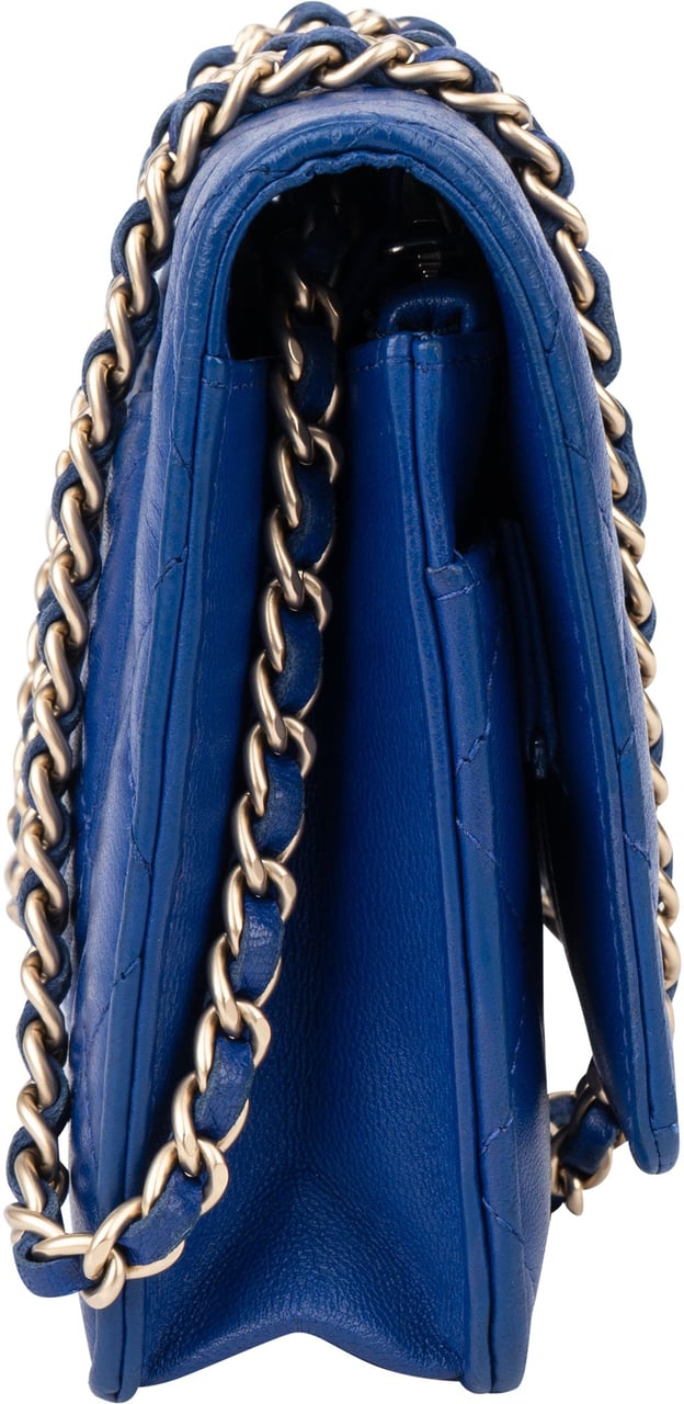 Chanel Chanel Quilted Leather Wallet On Chain Crossbody Bag Blauw