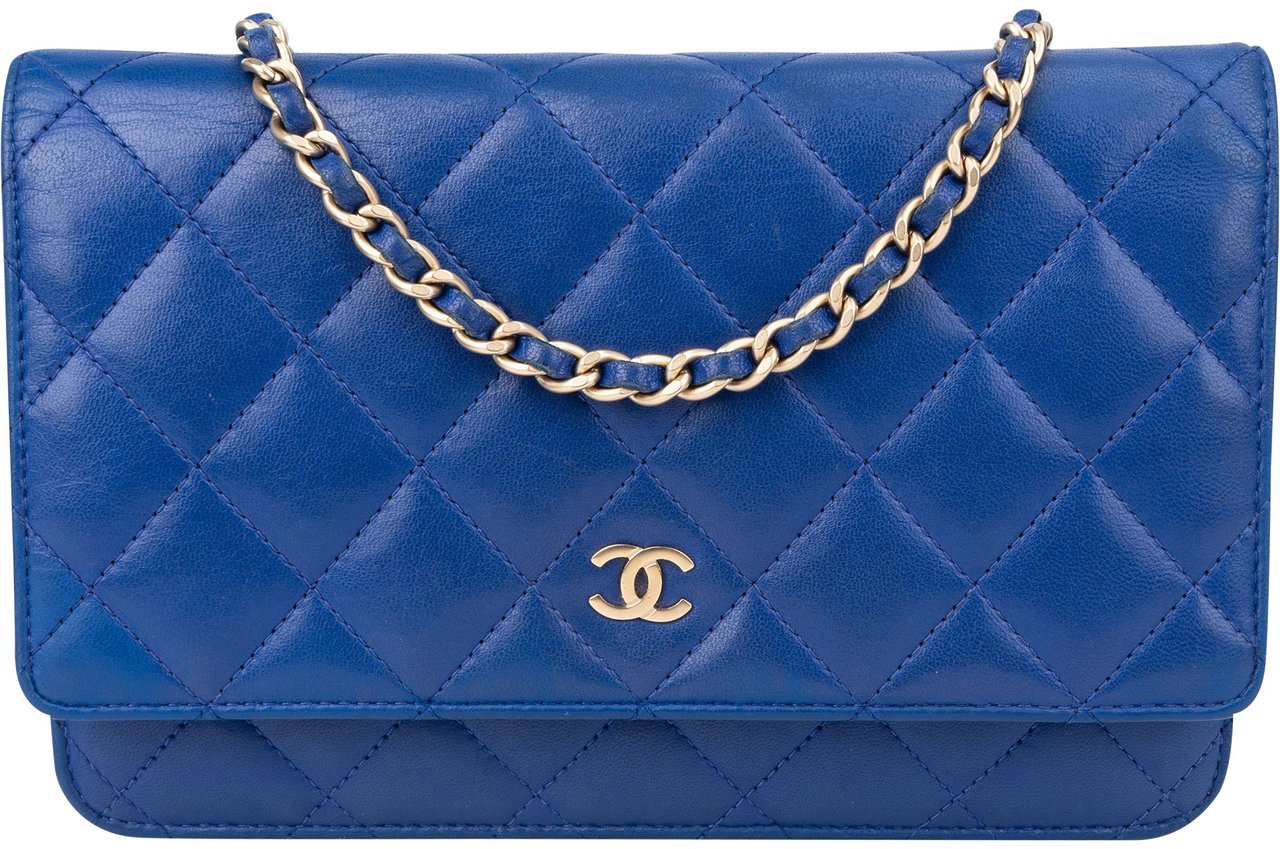 Chanel Chanel Quilted Leather Wallet On Chain Crossbody Bag Blauw