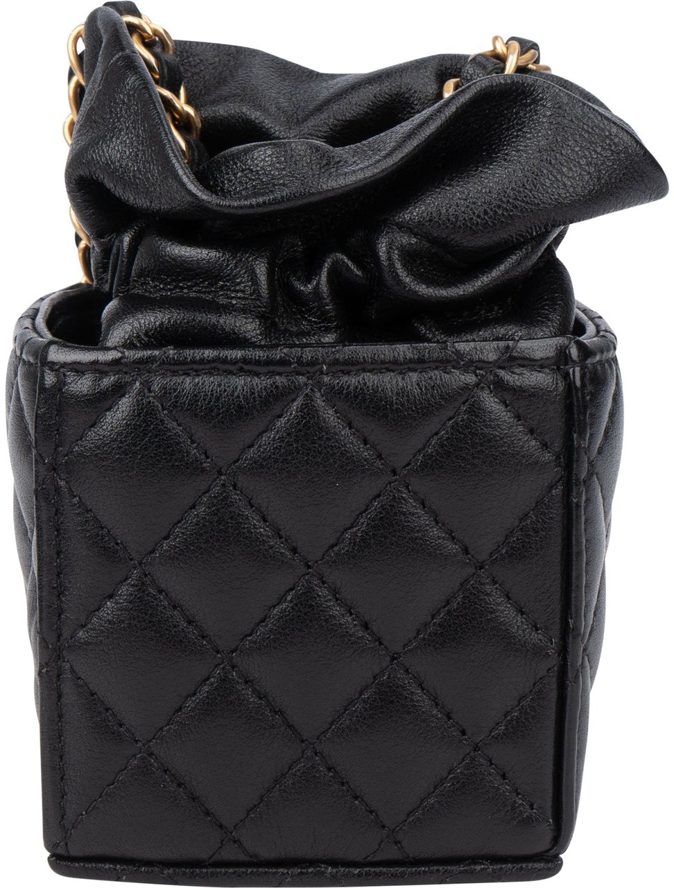 Chanel Chanel Quilted Leather Micro Cube Crossbody Bag Zwart