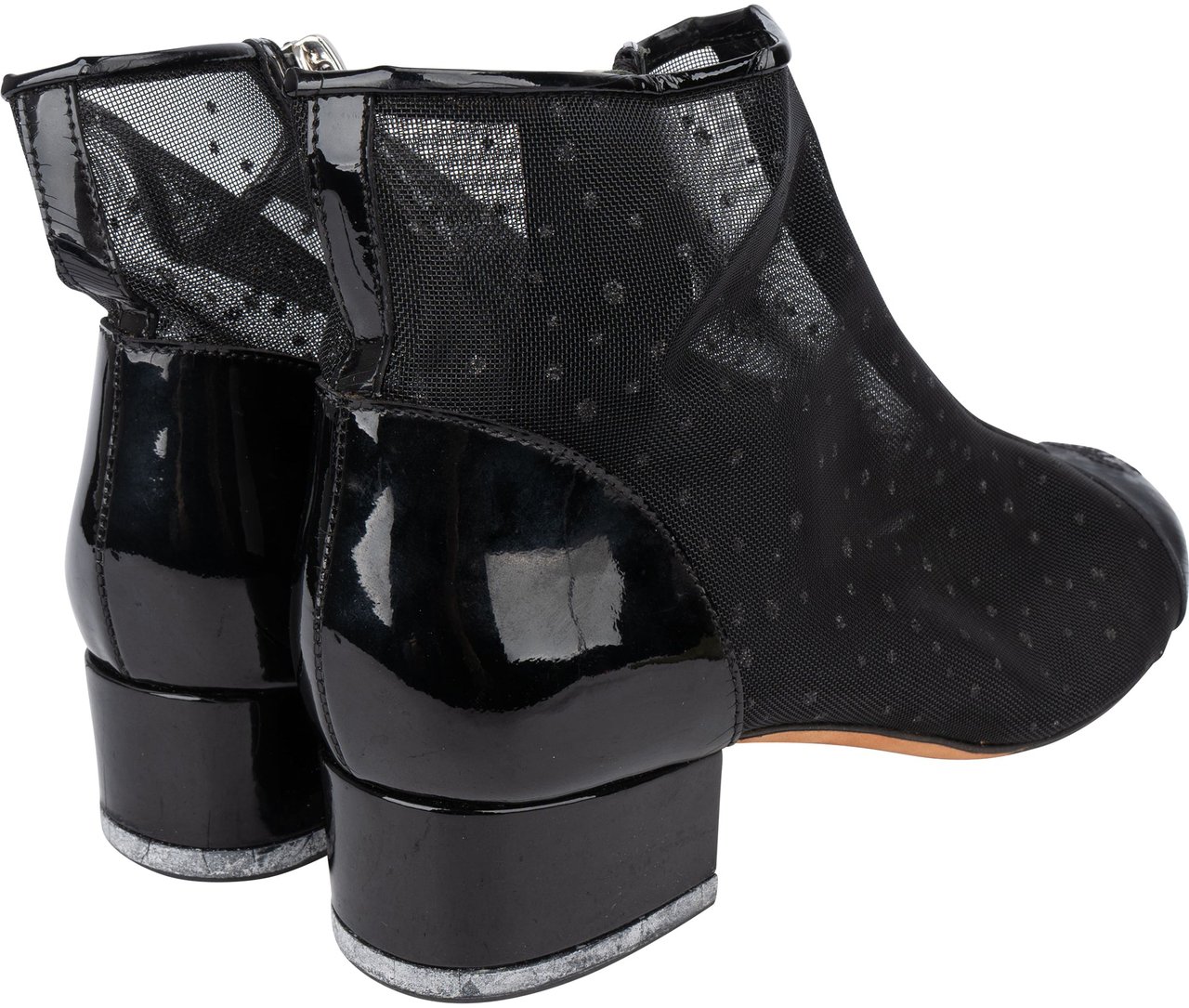 Chanel Mesh Glitter CC Ankle Shoes (35) Zwart