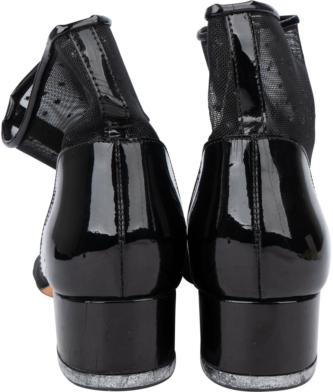 Chanel Mesh Glitter CC Ankle Shoes (35) Zwart
