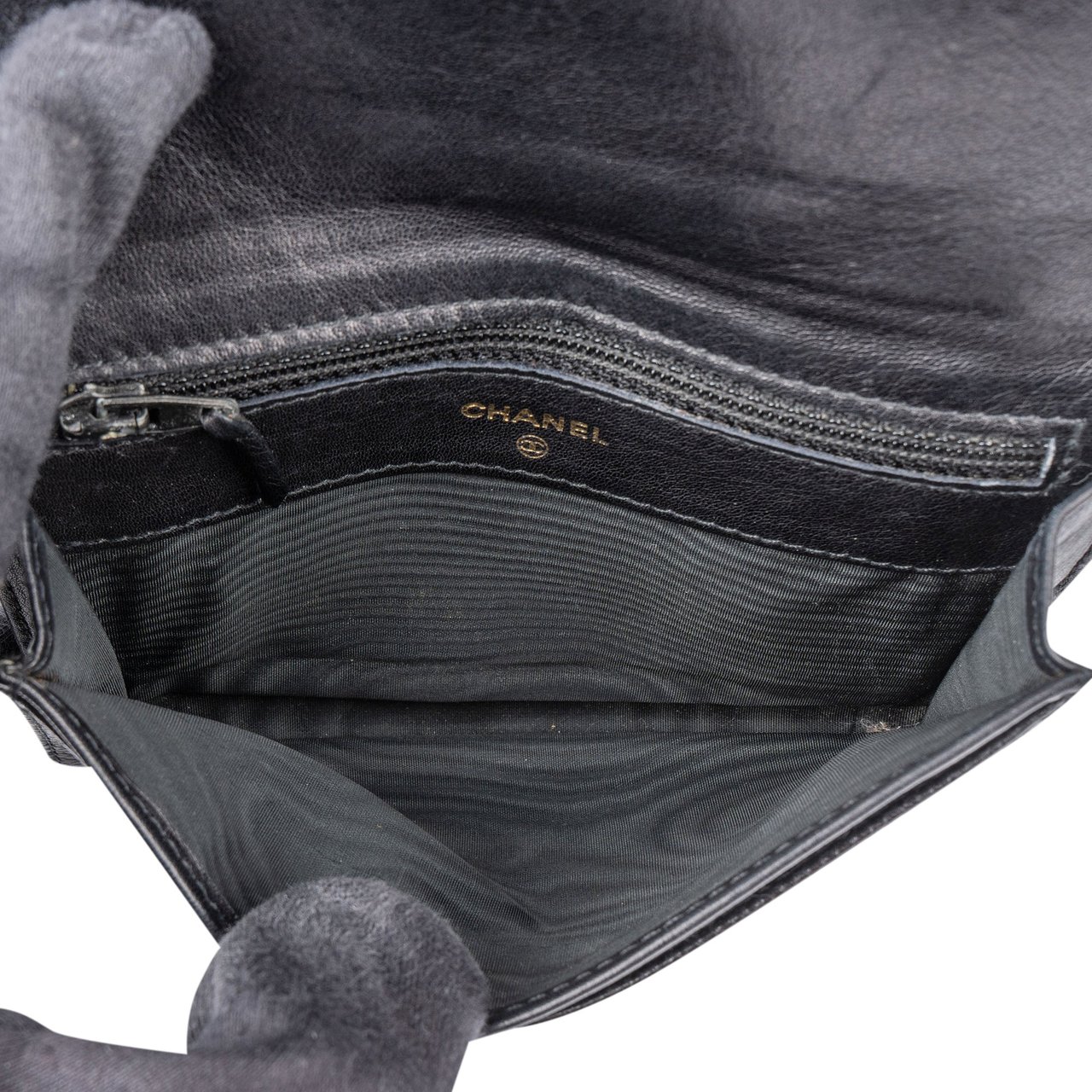 Chanel Chanel Caviar Leather CC Wallet Zwart