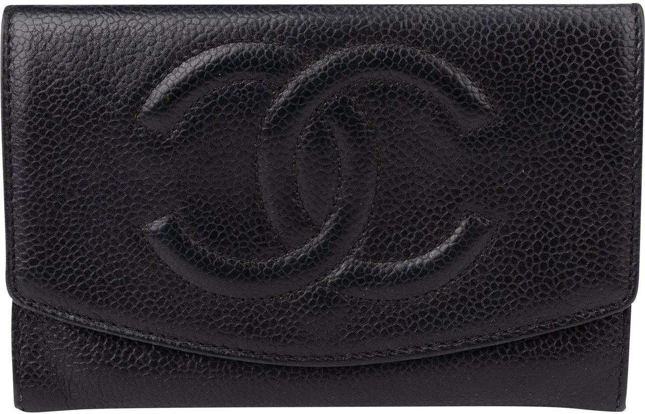 Chanel Chanel Caviar Leather CC Wallet Zwart