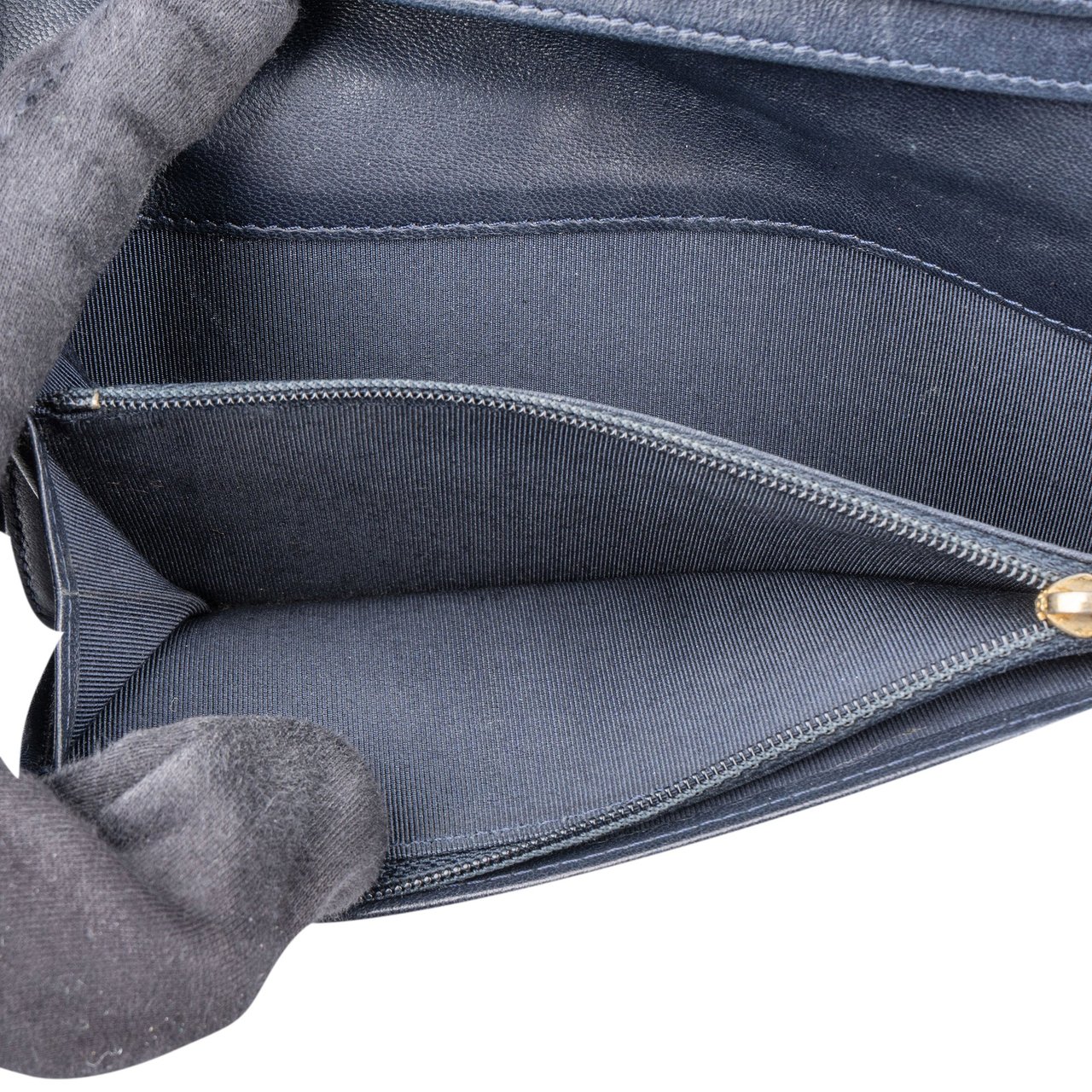 Chanel Chanel Quilted Leather CC Wallet Blauw