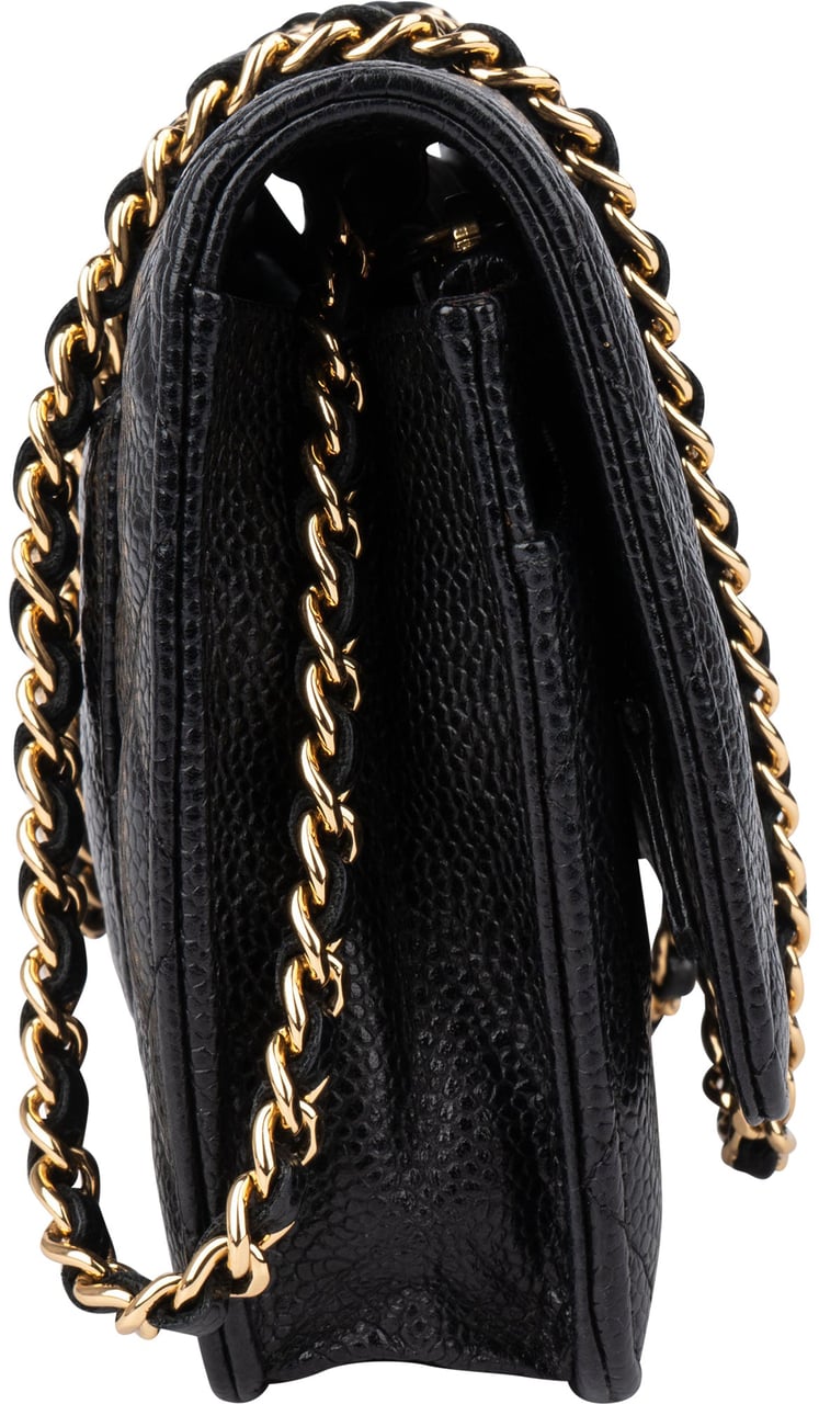 Chanel Chanel Quilted Caviar Leather Wallet On Chain Crossbody Bag Blauw