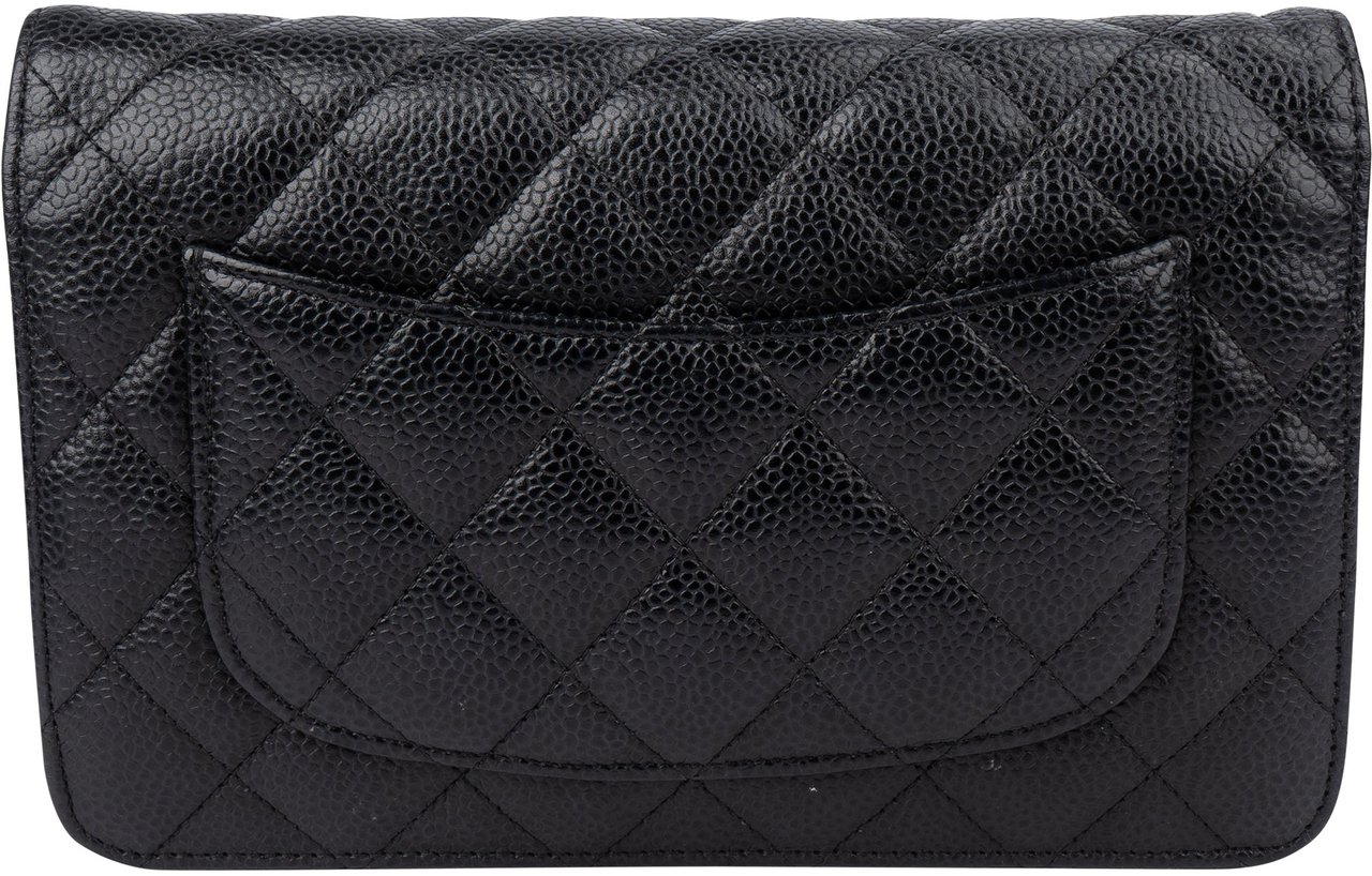 Chanel Chanel Quilted Caviar Leather Wallet On Chain Crossbody Bag Blauw