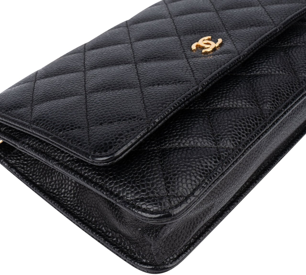 Chanel Chanel Quilted Caviar Leather Wallet On Chain Crossbody Bag Blauw