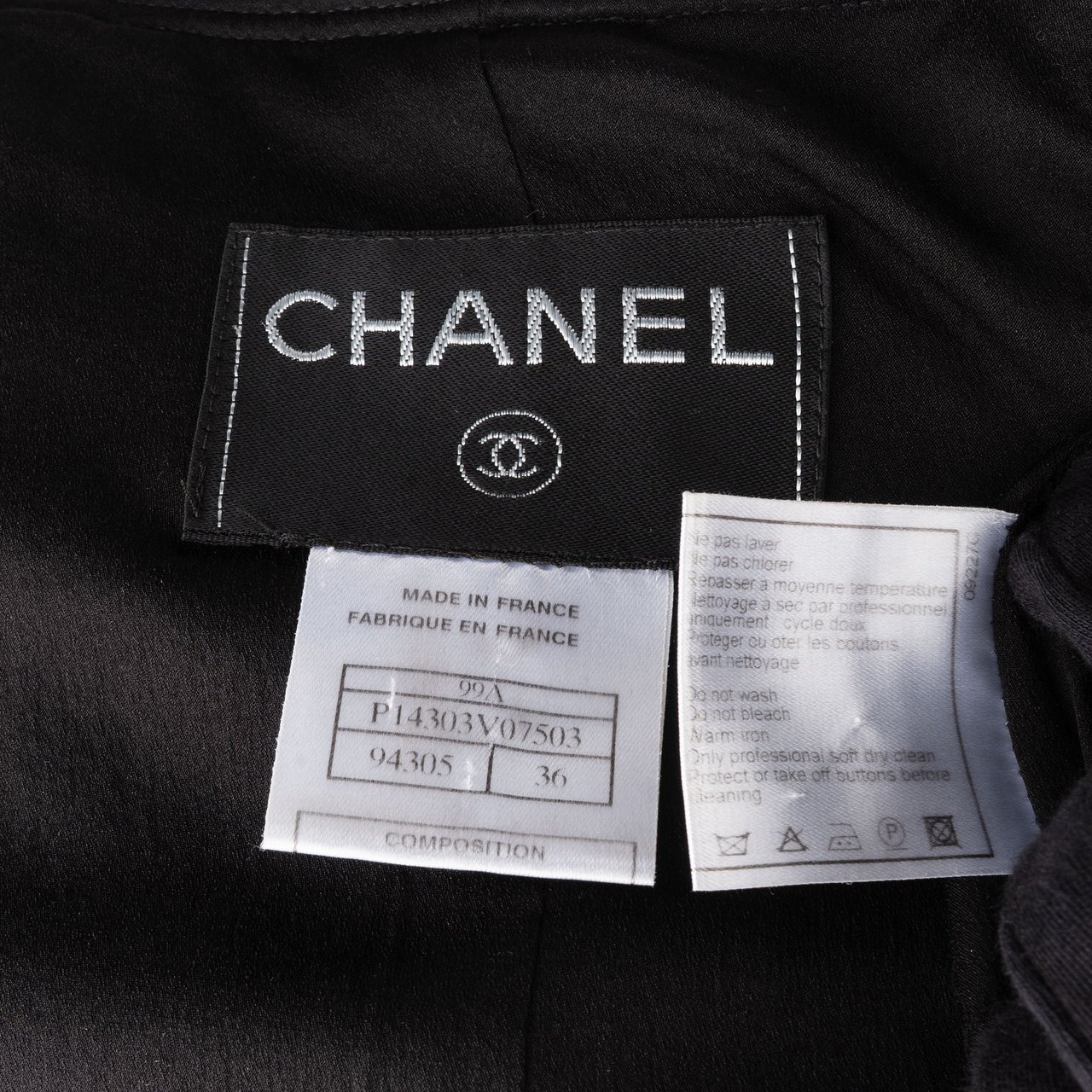 Chanel Chic Noir Wool Jacket (DE34 / FR36) Zwart