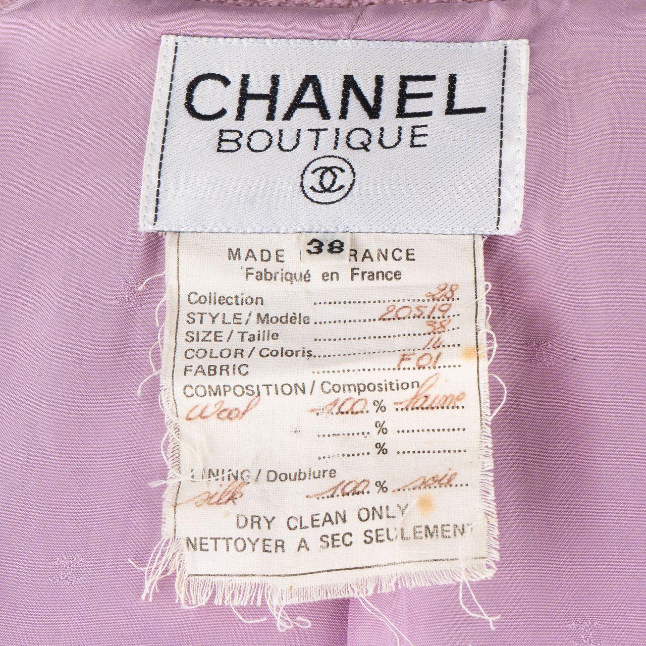 Chanel Chanel Lilac Tweed Jacket (DE36 / FR38) Paars