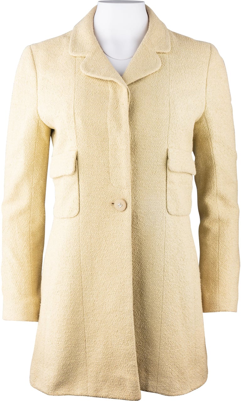 Chanel Chanel Classic Tweed Button Jacket (DE38 / FR40) Groen