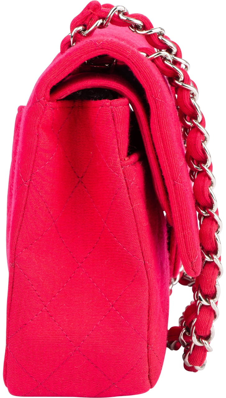 Chanel Quilted Cotton Medium Double Flap Crossbody Bag Rood