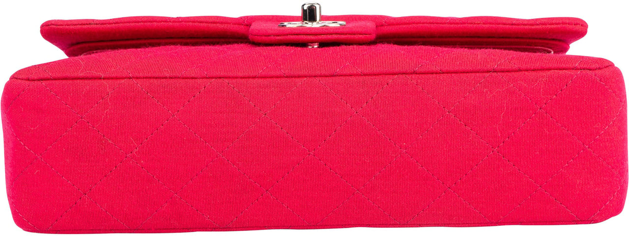 Chanel Quilted Cotton Medium Double Flap Crossbody Bag Rood