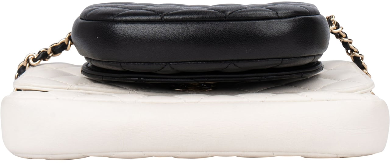 Chanel Chanel Quilted Lambskin Side Packs Single Flap Crossbody Bag Wit