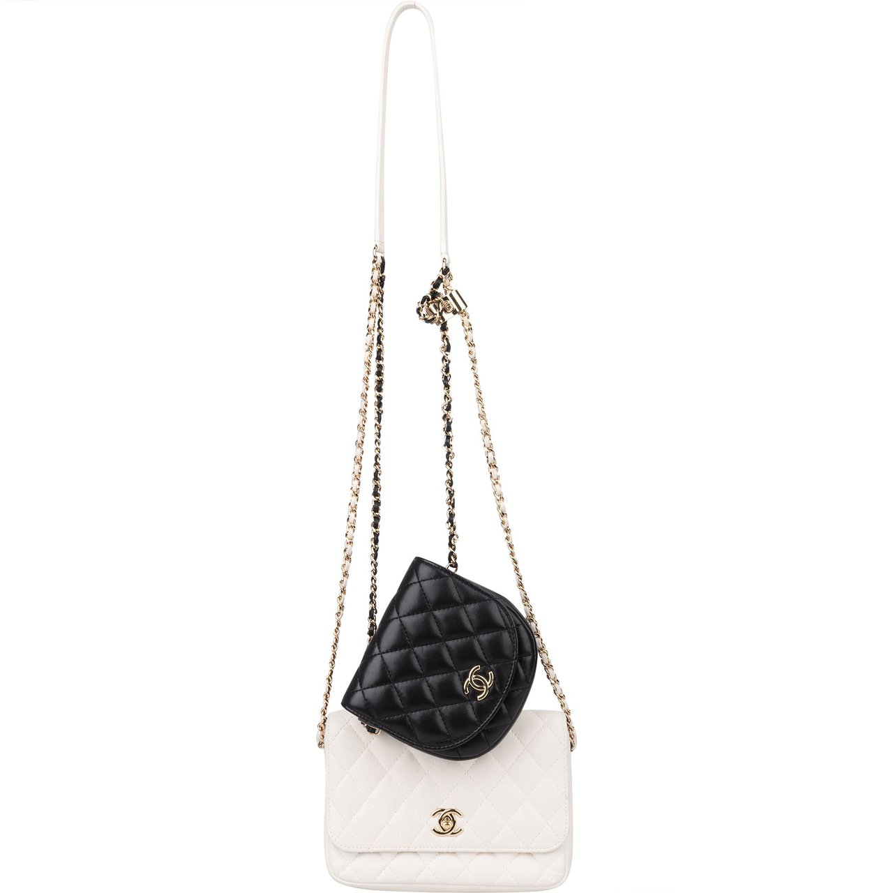 Chanel Chanel Quilted Lambskin Side Packs Single Flap Crossbody Bag Wit