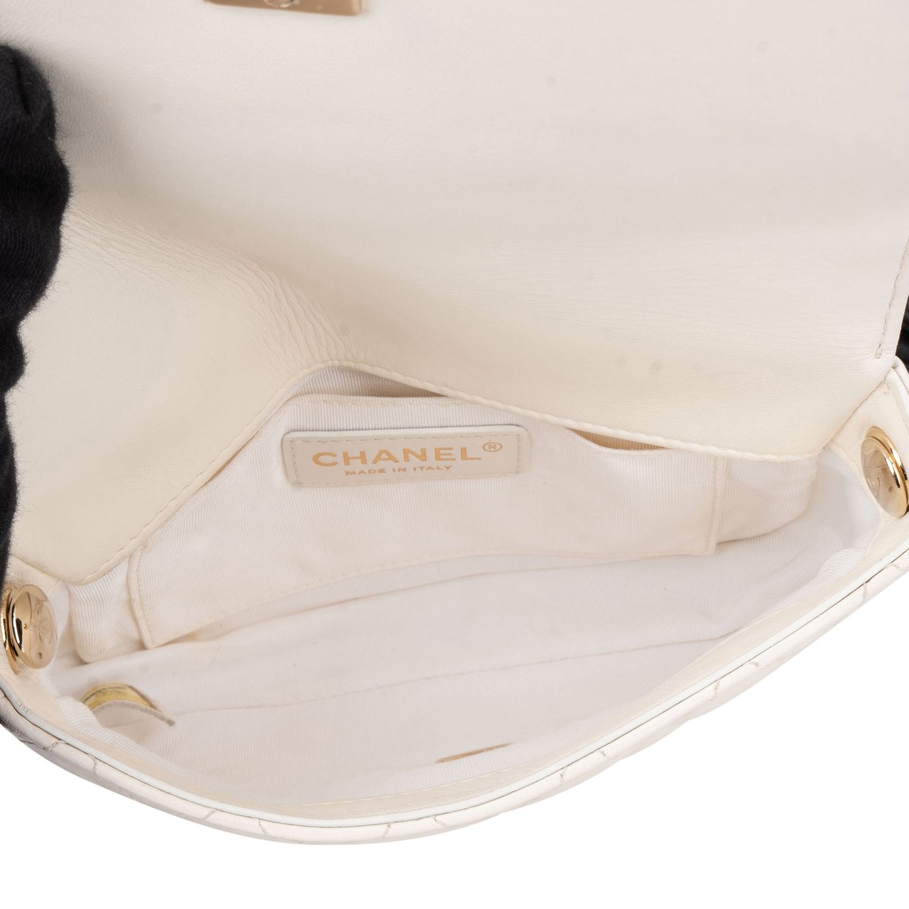 Chanel Chanel Quilted Lambskin Side Packs Single Flap Crossbody Bag Zwart