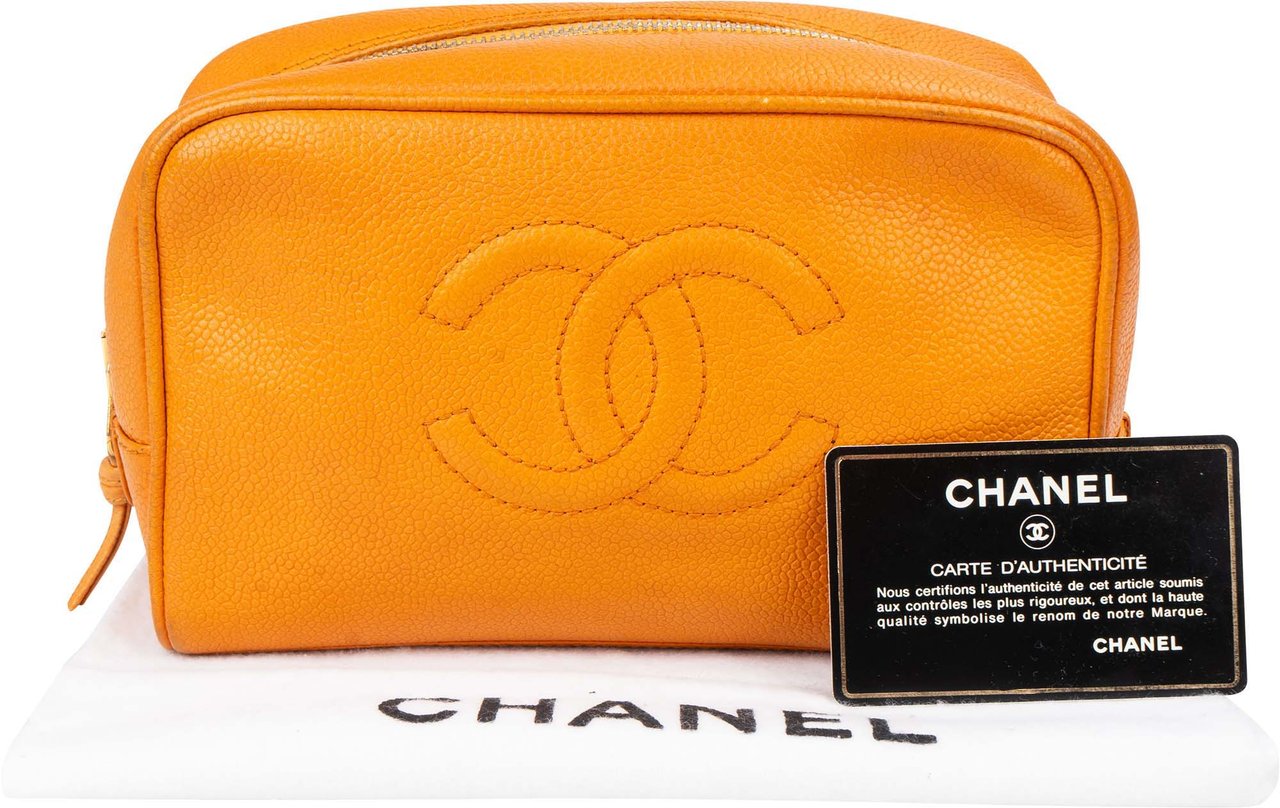 Chanel Chanel Caviar Leather CC Vanity Bag Oranje