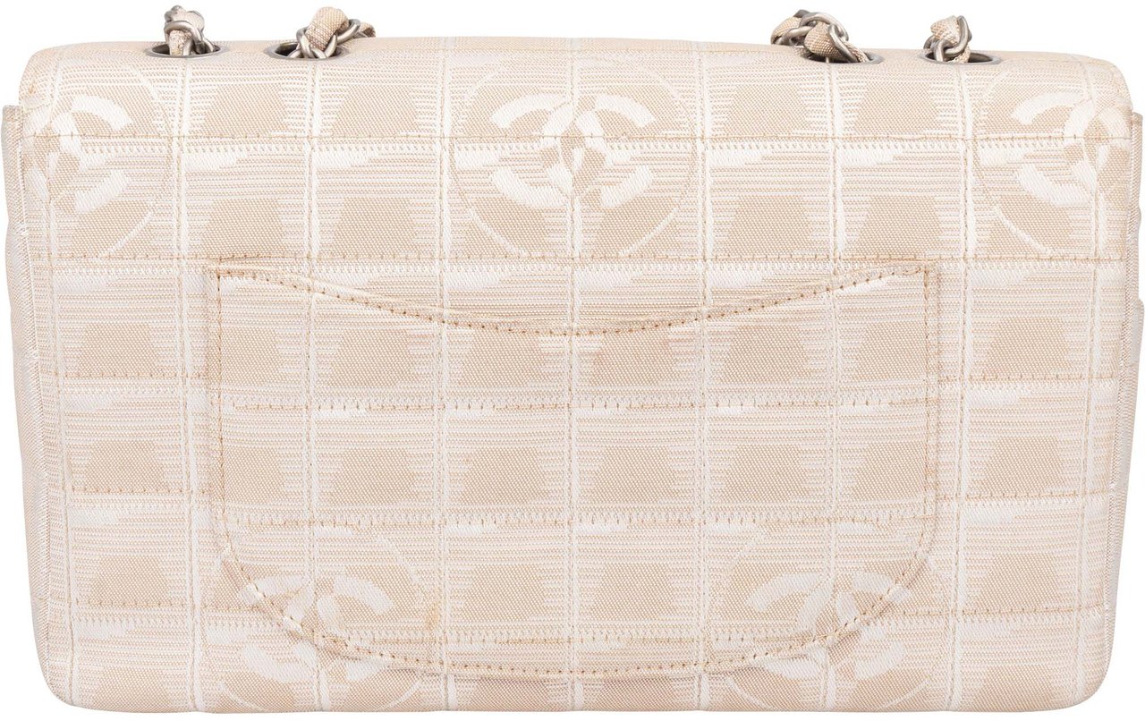 Chanel Chanel Travel Line Monogram Single Flap Crossbody Bag Beige