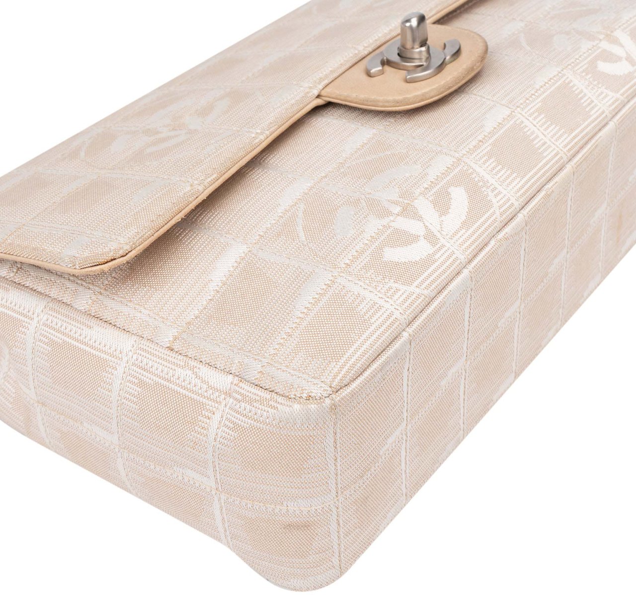 Chanel Chanel Travel Line Monogram Single Flap Crossbody Bag Beige