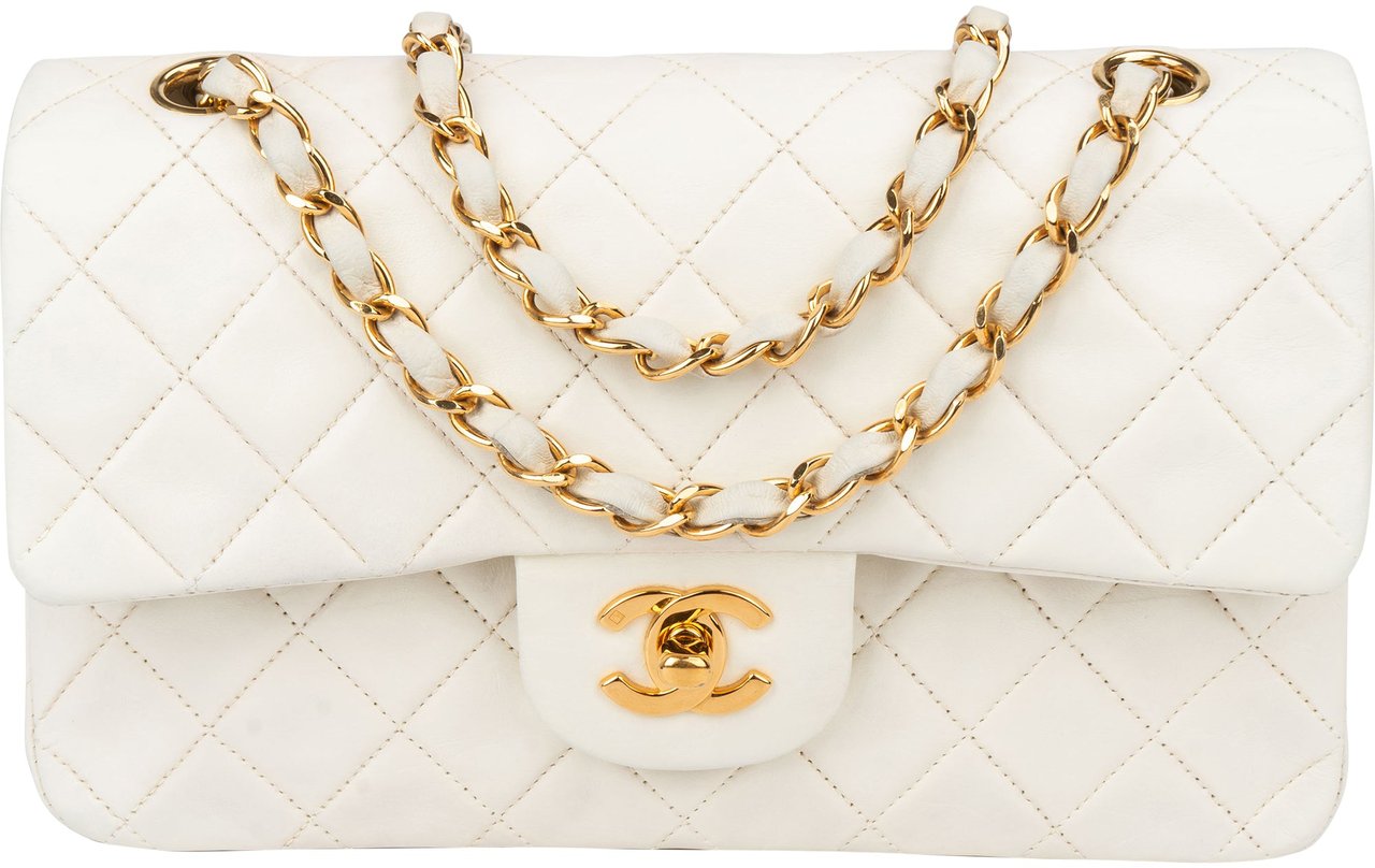 Chanel Chanel Quilted Lambskin 24K Small Double Flap Crossbody Bag Wit