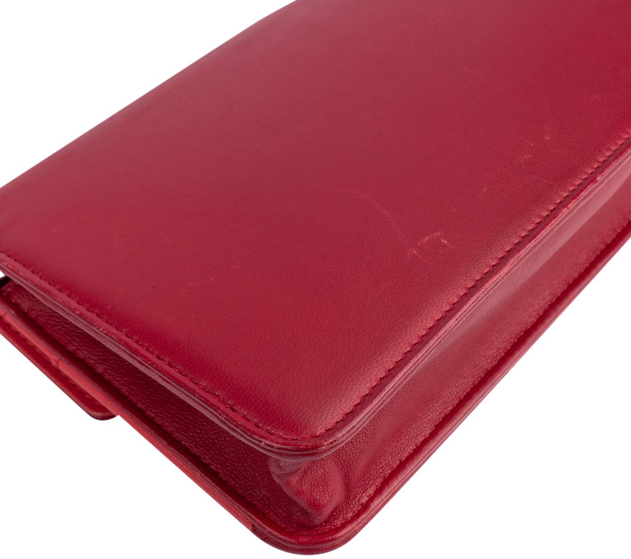 Chanel Chanel Multicolor Lambskin Single Flap Wallet On Chain Crossbody Bag Rood