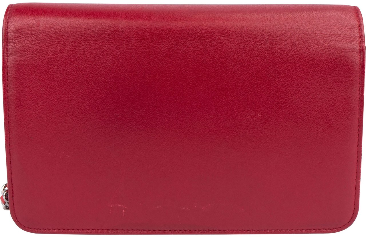 Chanel Chanel Multicolor Lambskin Single Flap Wallet On Chain Crossbody Bag Rood