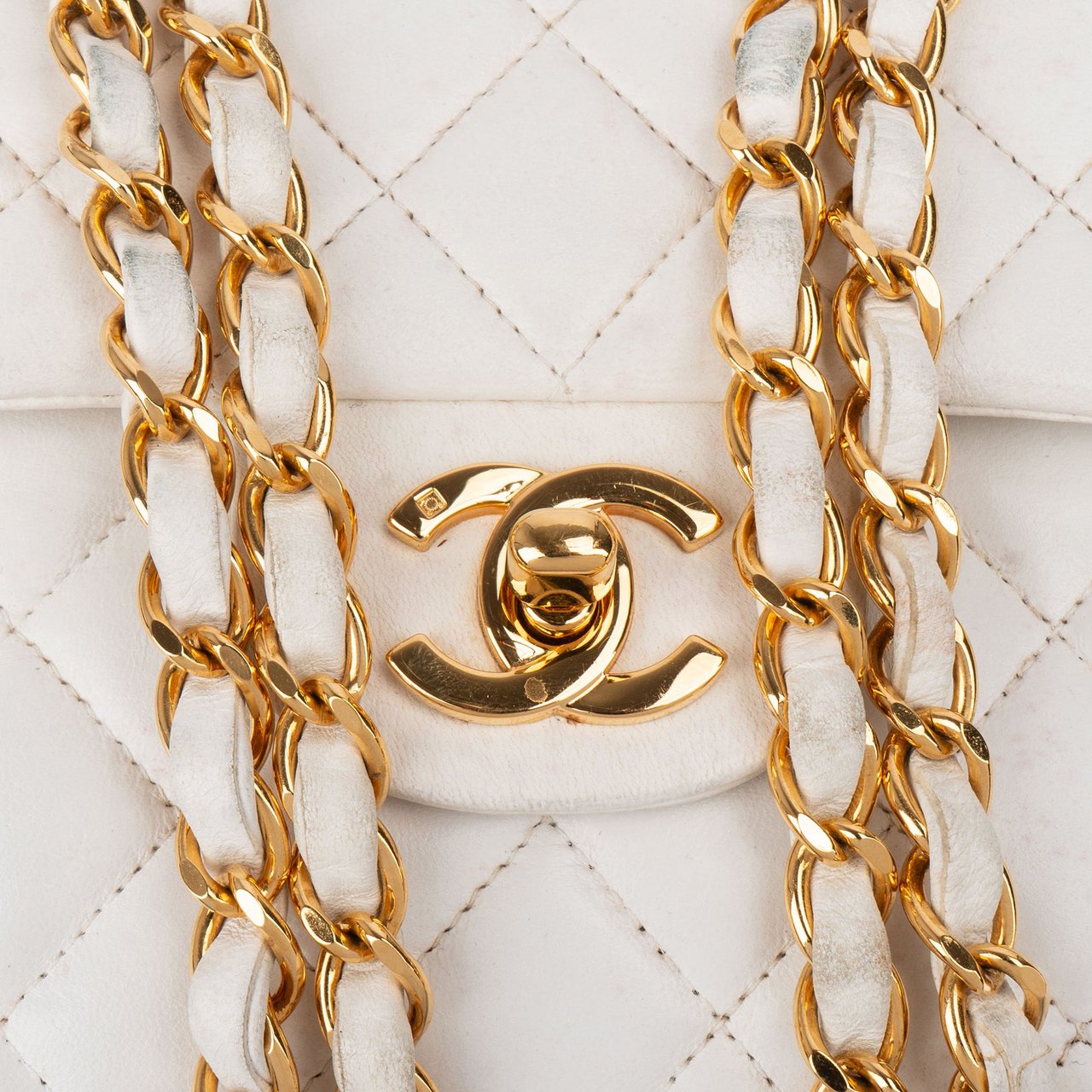 Chanel Chanel Quilted Lambskin 24K Gold Small Double Flap Crossbody Bag Wit