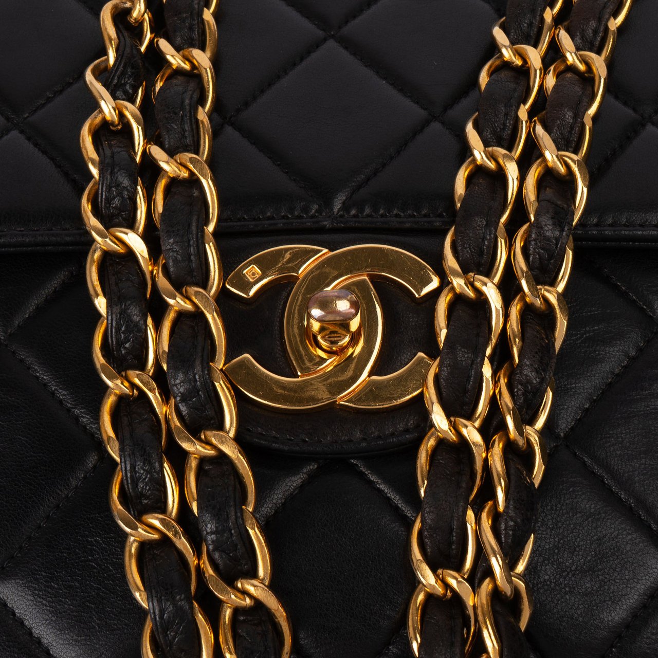 Chanel Chanel Quilted Lambskin 24K Gold Jumbo Single Flap Crossbody Bag Bruin