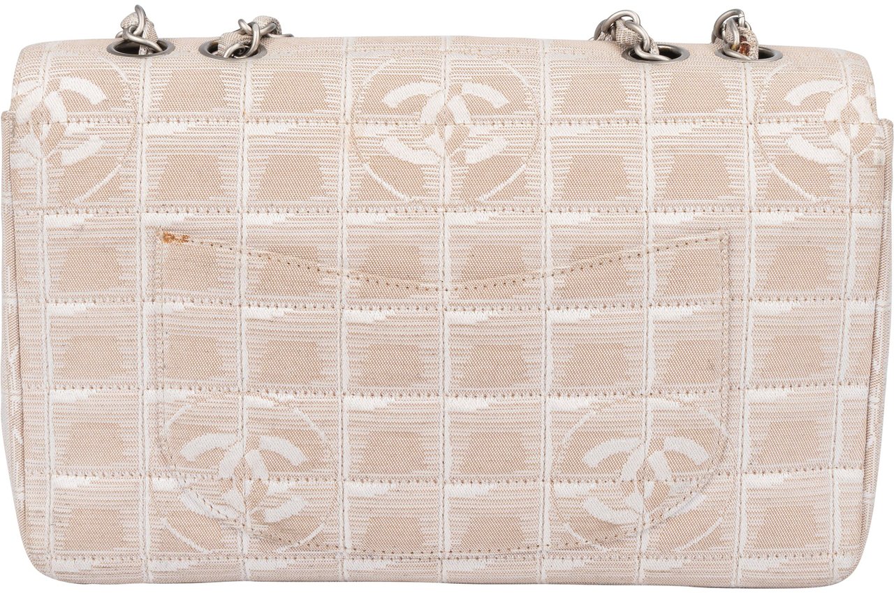 Chanel Chanel Travel Line Monogram Single Flap Crossbody Bag Beige