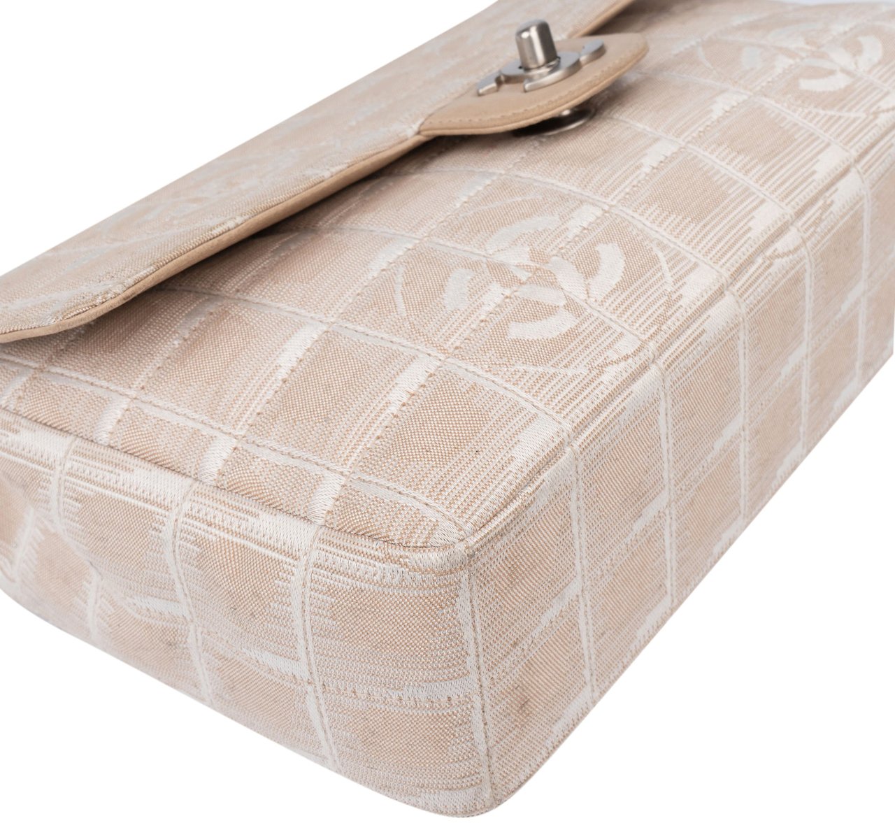 Chanel Chanel Travel Line Monogram Single Flap Crossbody Bag Beige