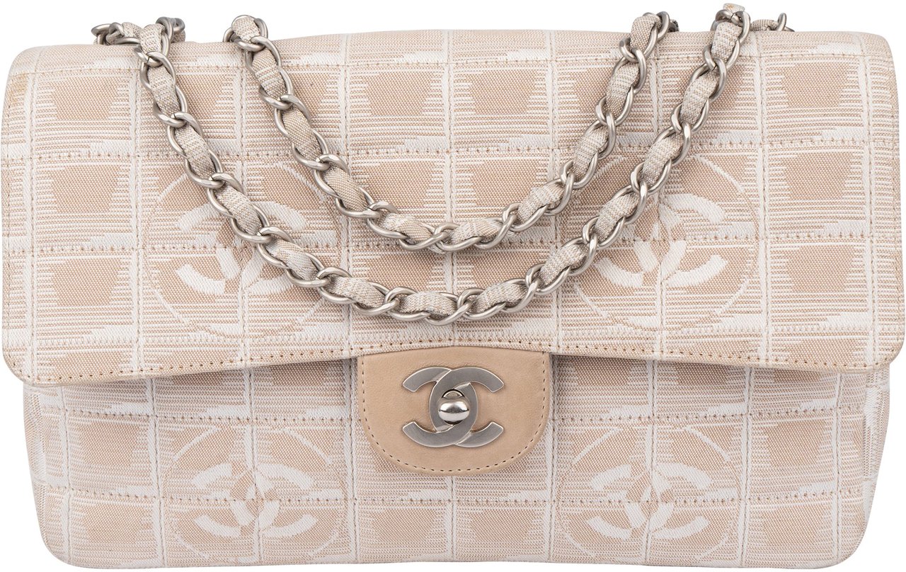 Chanel Chanel Travel Line Monogram Single Flap Crossbody Bag Beige