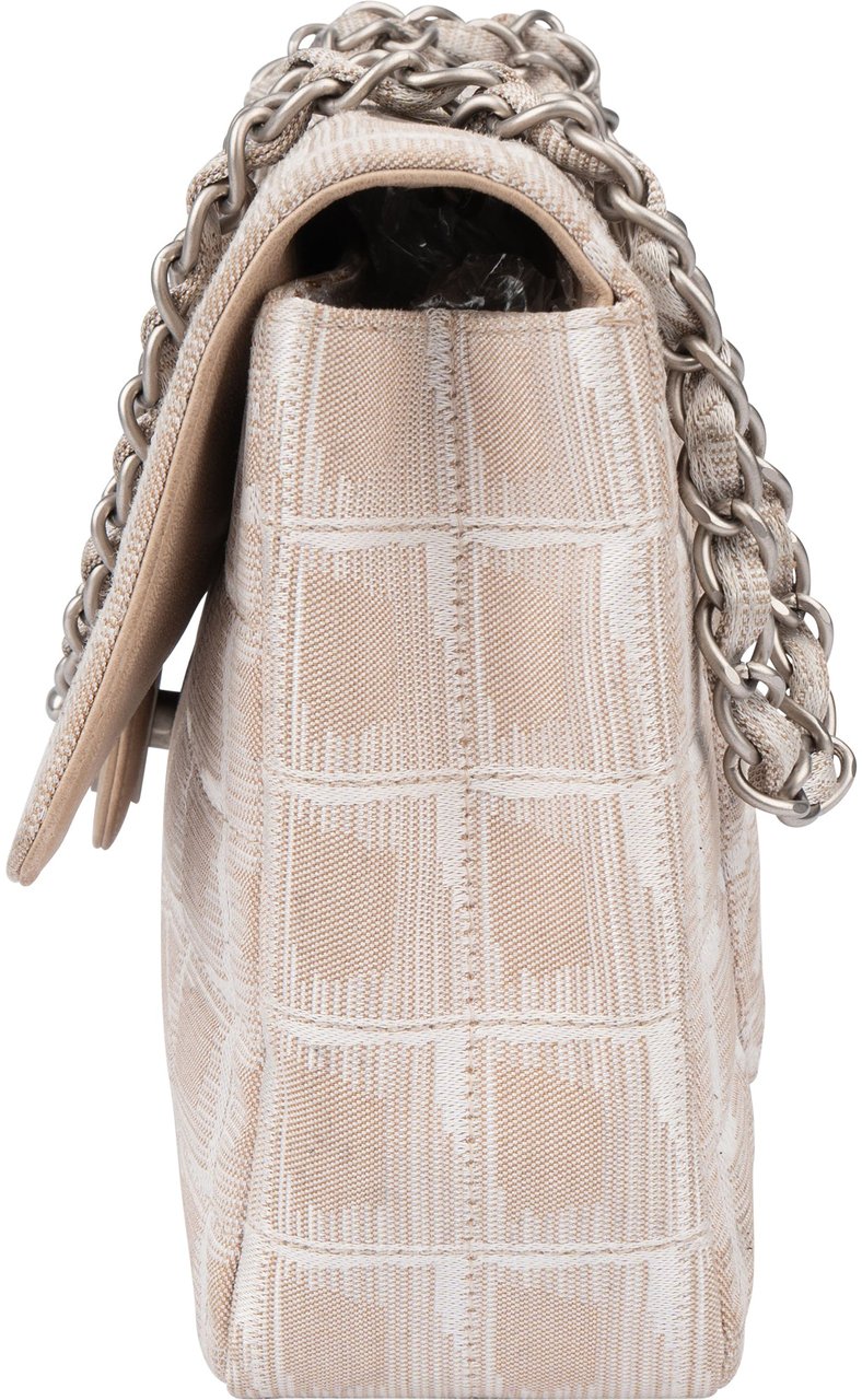 Chanel Chanel Travel Line Monogram Single Flap Crossbody Bag Beige