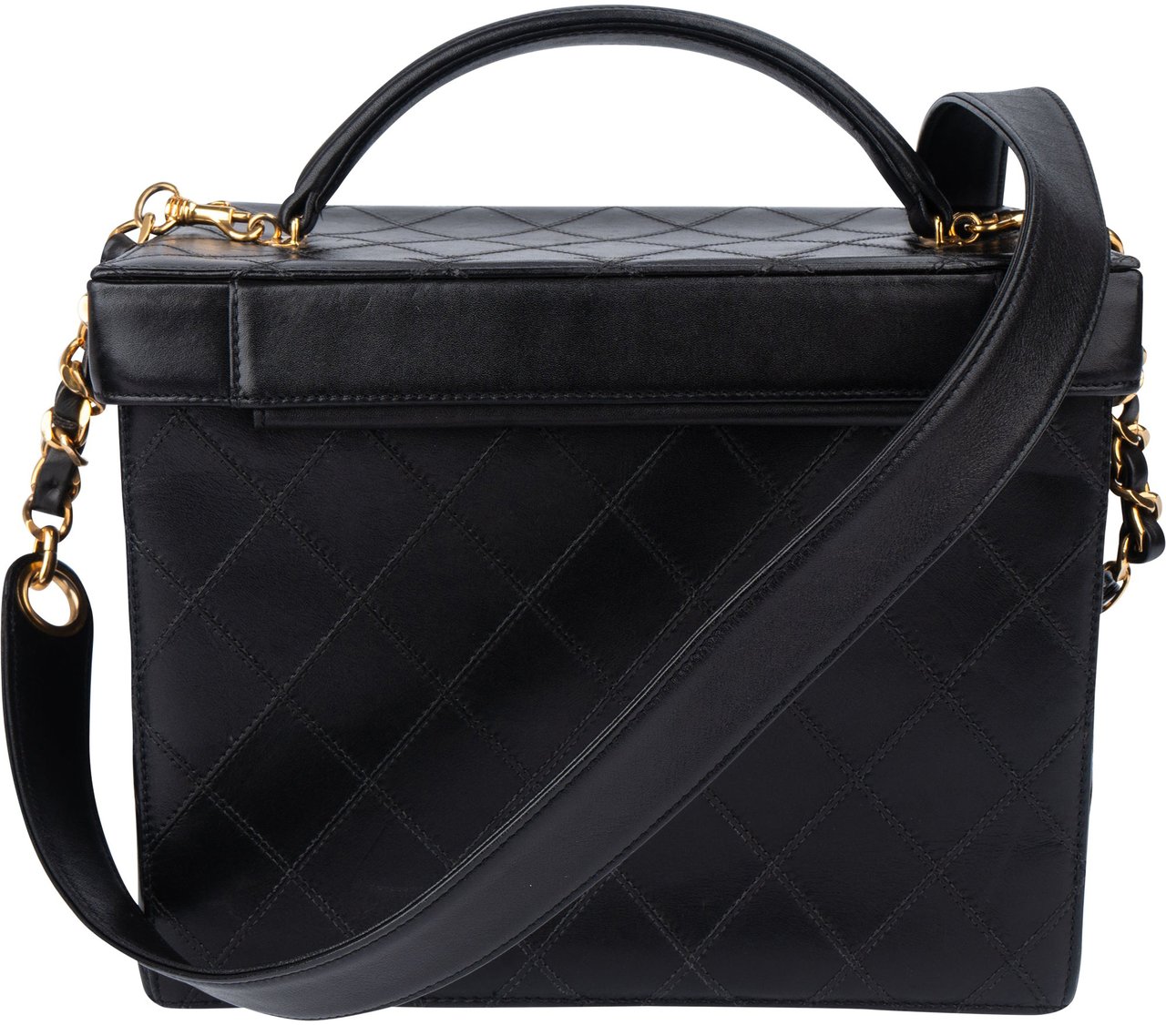 Chanel Chanel Stitching Lambskin CC Vanity Handbag Zwart