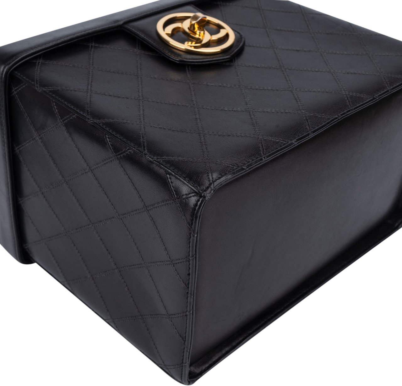 Chanel Chanel Stitching Lambskin CC Vanity Handbag Zwart