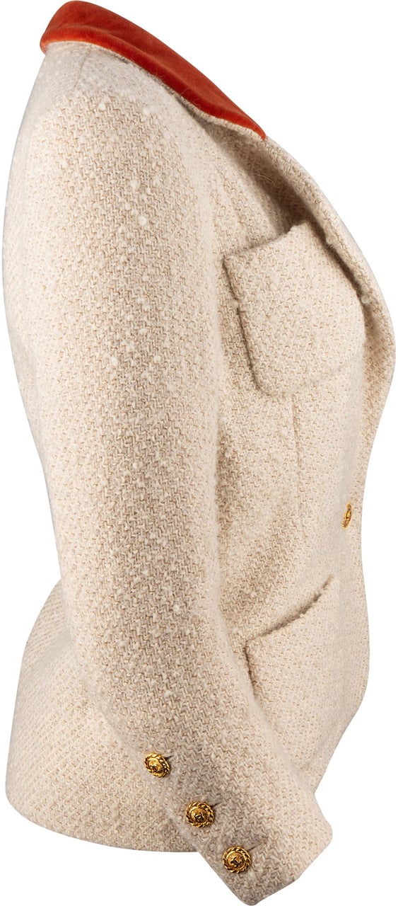Chanel Chanel Bicolor Tweed Satin Jacket (DE36 / FR38) Beige