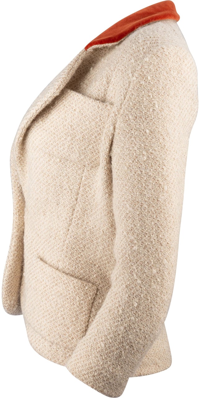Chanel Chanel Bicolor Tweed Satin Jacket (DE36 / FR38) Beige